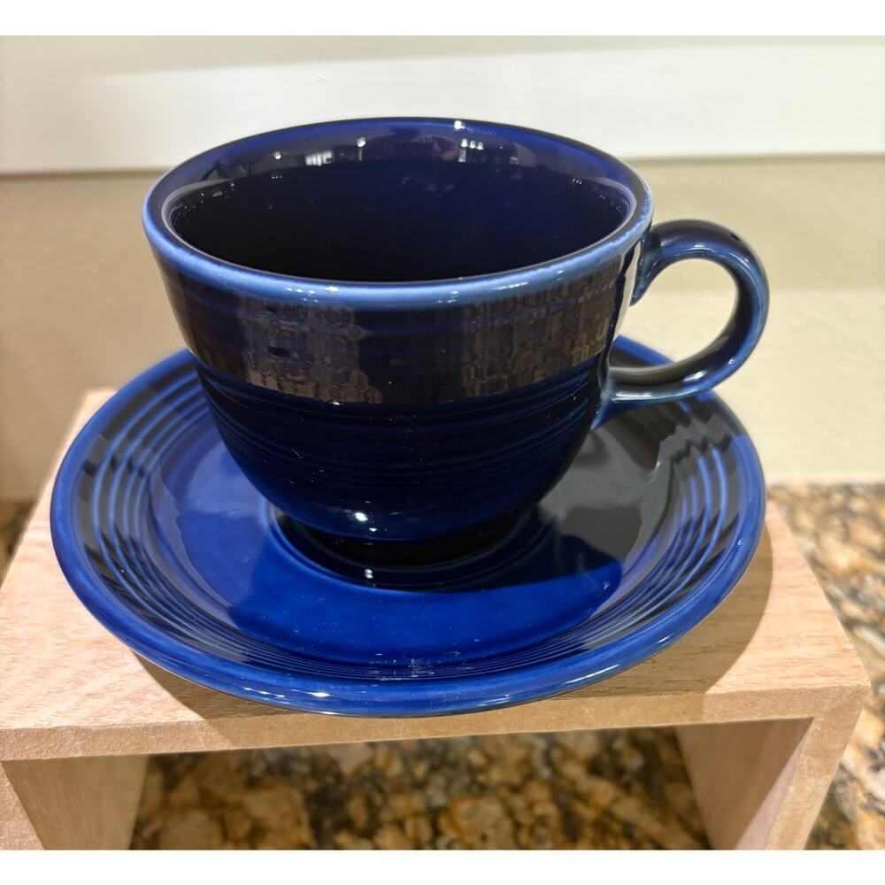 Fiesta Ware Cobalt Blue Cup and Saucer